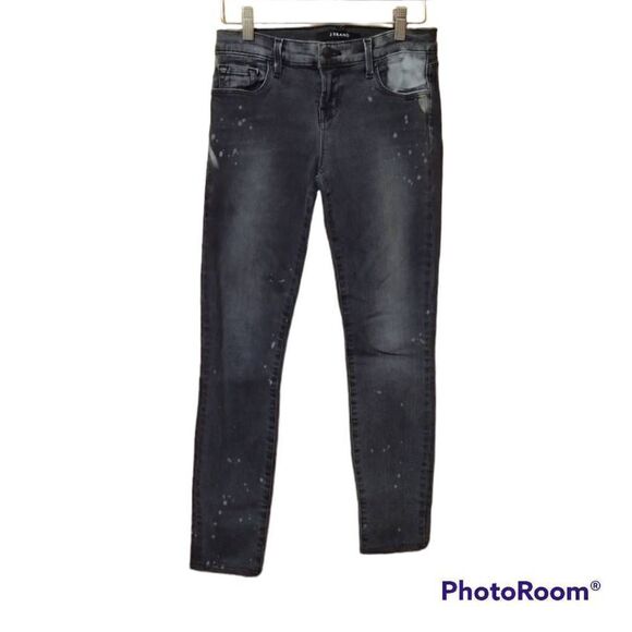 J Brand Denim - J Brand Gray Splatter Skinny Crop Outsider Jeans Sz 26